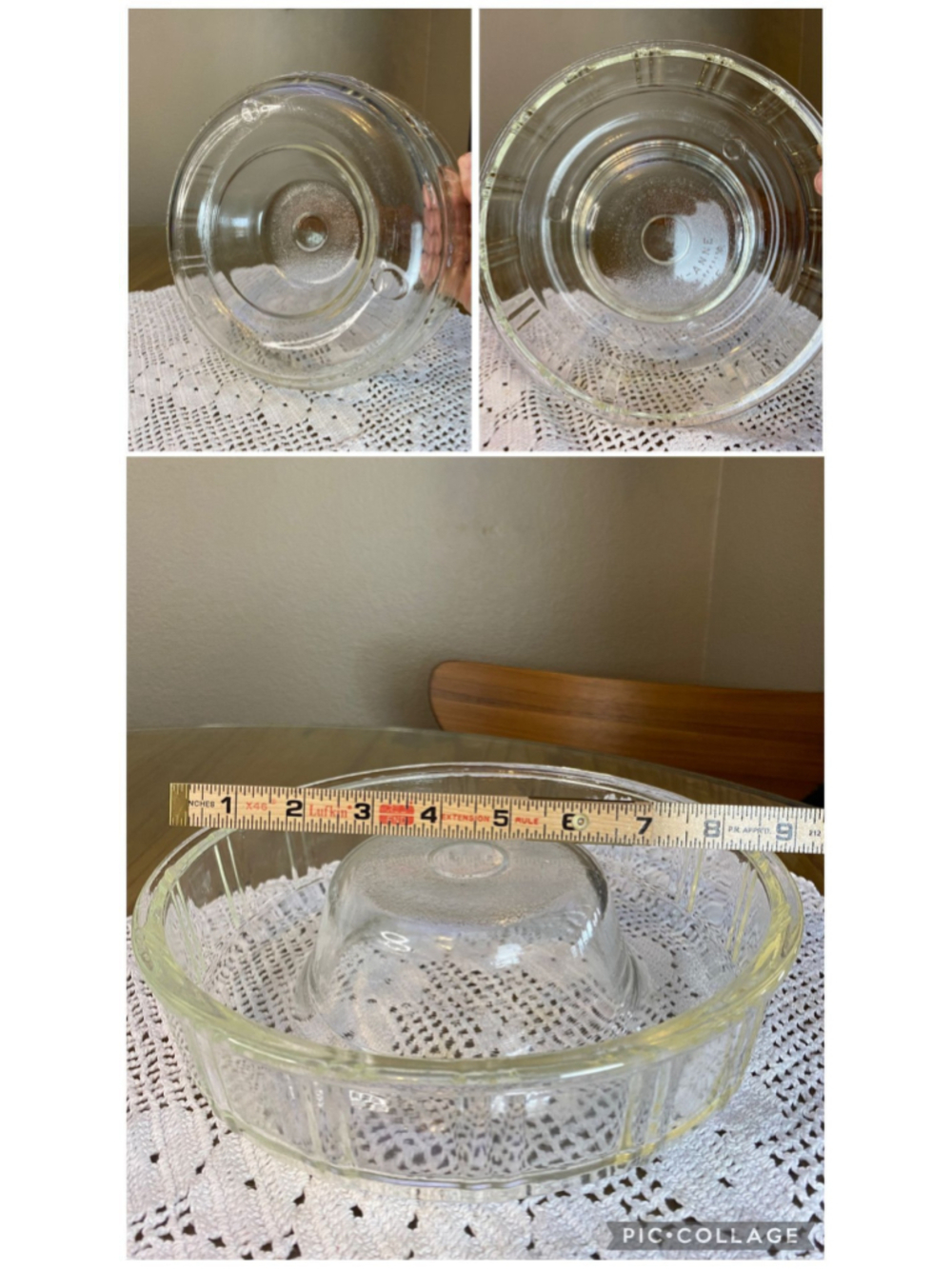Vintage Glasbake glass bundt cake pan / jello mold